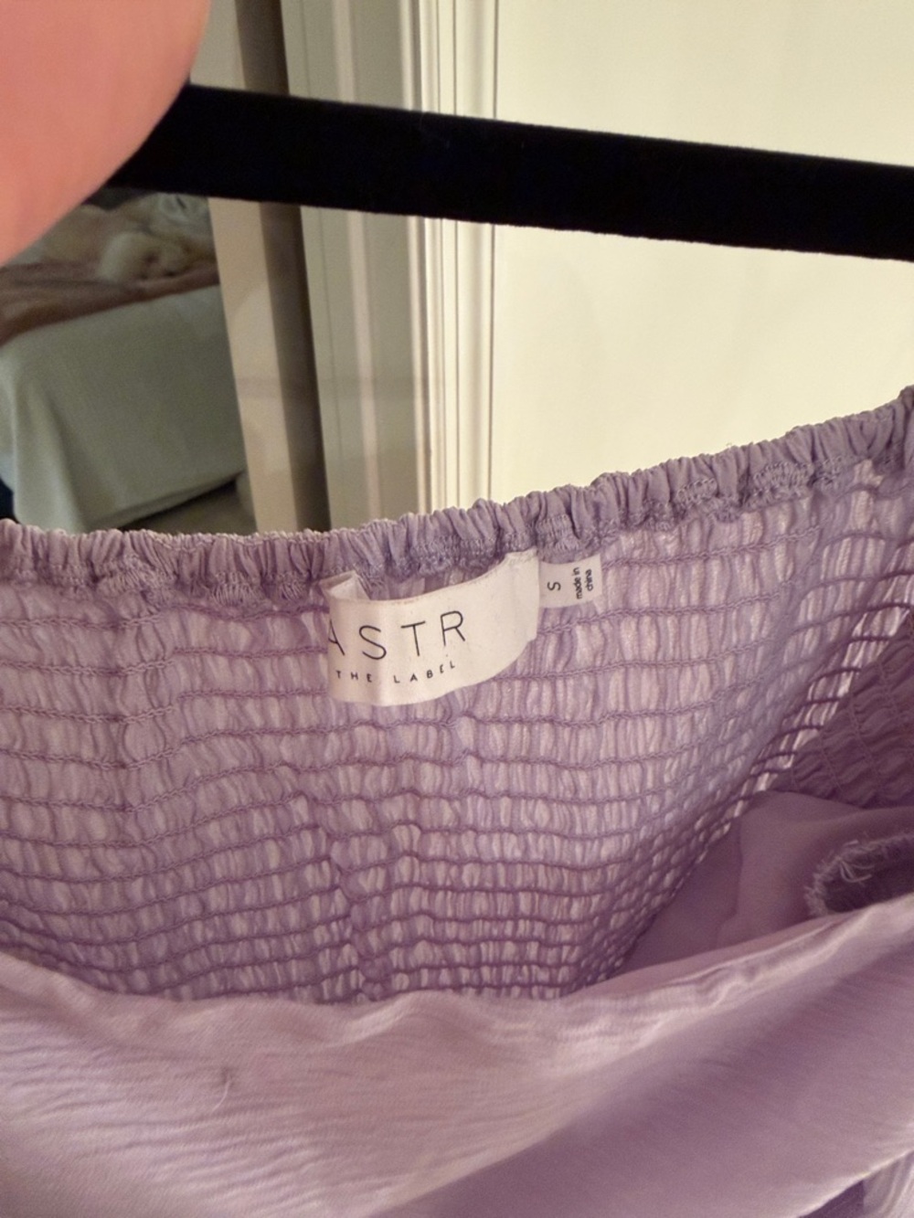 Astr Lilac Off-Shoulder Ruffled Ruched Blouse - Picture 2 of 2
